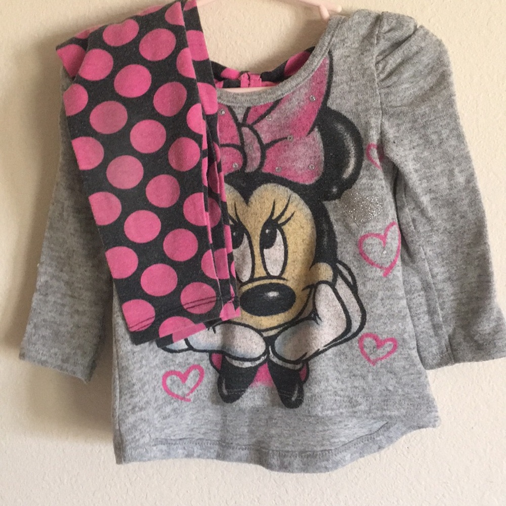 12M Minnie Mouse shirt/leggings set ❤️